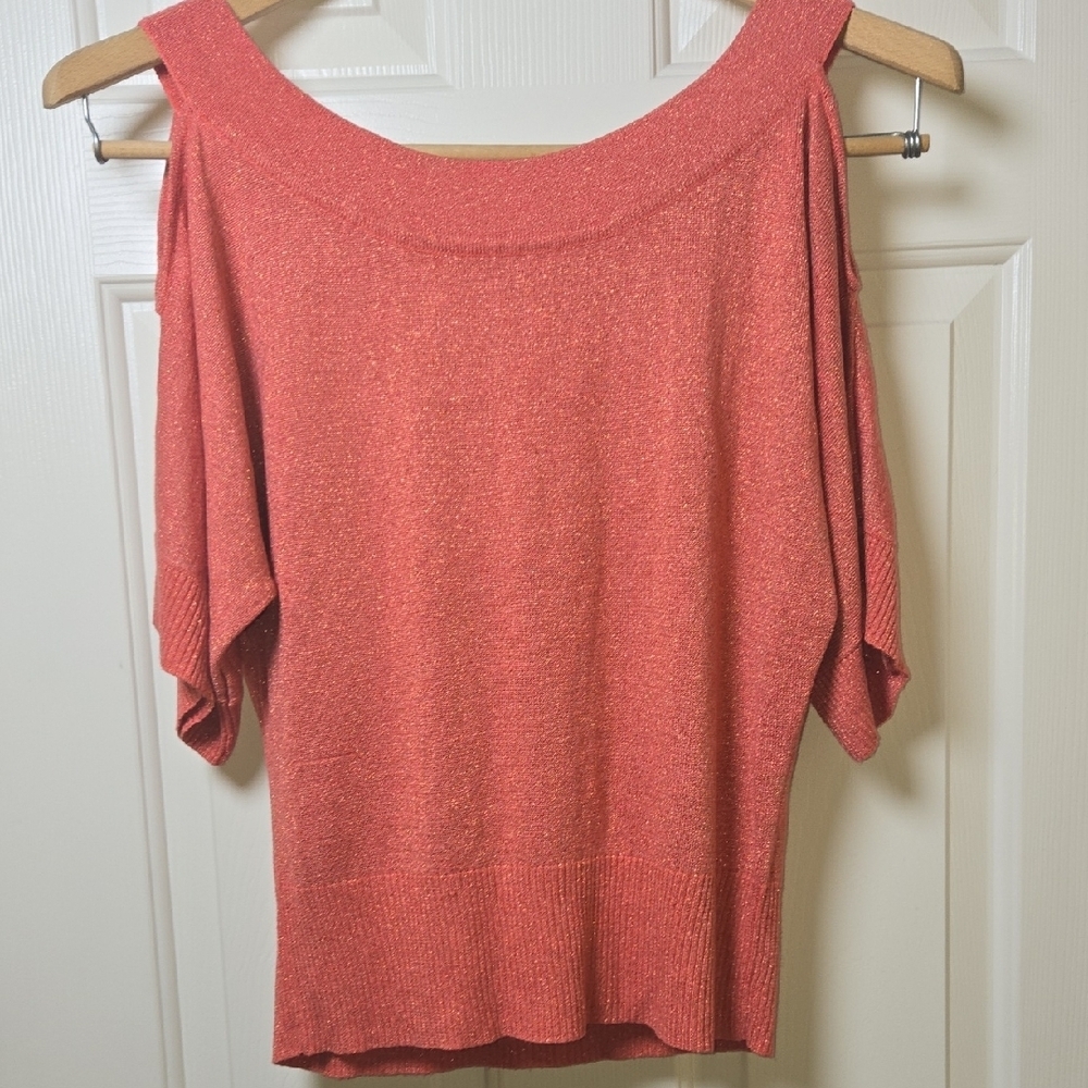 Joseph A  Batwing Metallic Top Retro Flirt Silk Knit 🛼VIBES GRAIL! Y2K BANGER